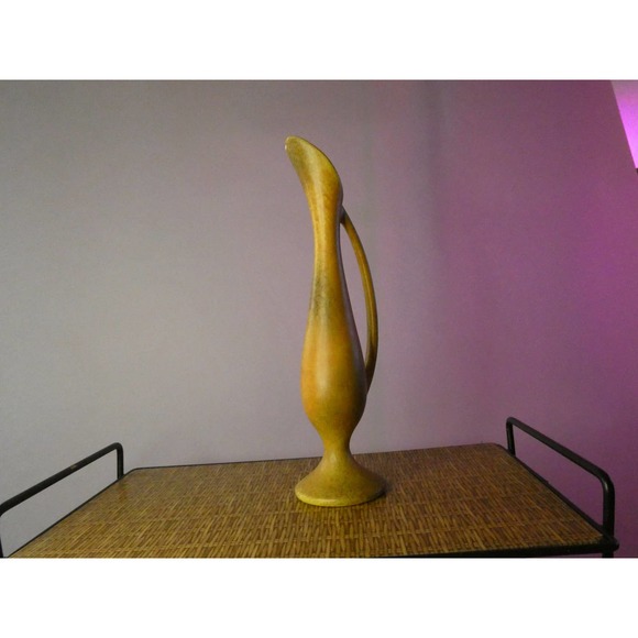 Vintage Haeger Slim Pitcher with Spout Yellow and Green Texture (Small Chip) - Picture 1 of 5